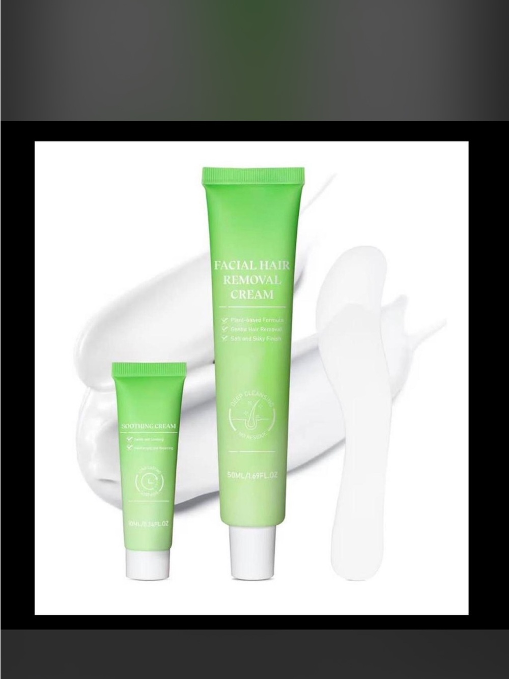 Facial Hair Removal Cream - Green Tube